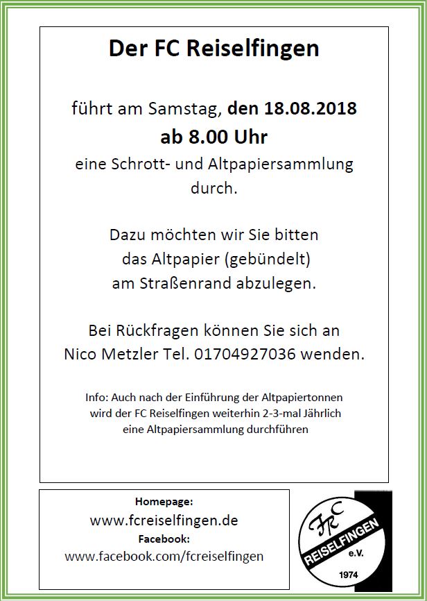 Schrott Altpapiersammlung 18 August 2018